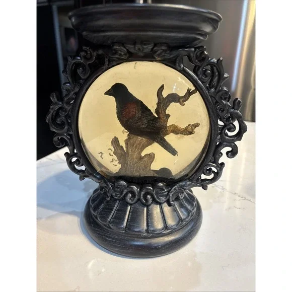 Bath & Body Works Halloween Raven Water Globe Candle Holder TESTED - Picture 2 of 5